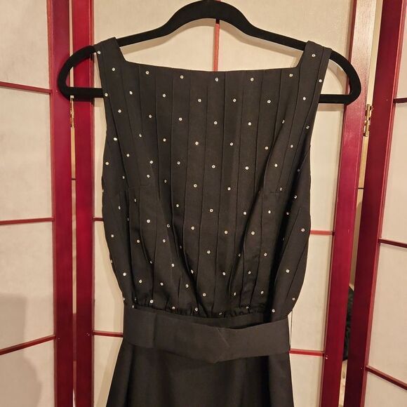 Lilli Diamond California Black Sleeveless Rhinestone Maxi Dress - Picture 2 of 7